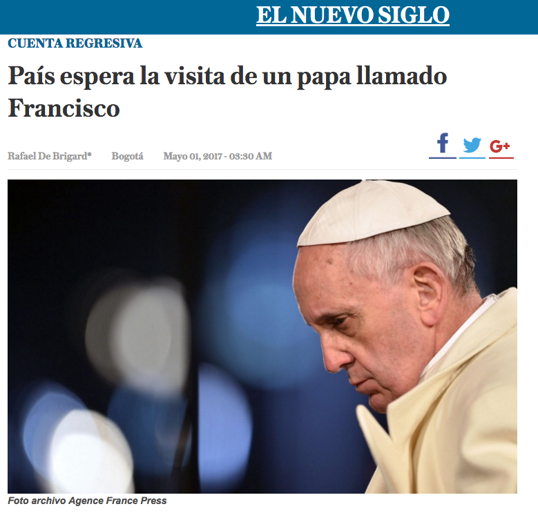 País espera la visita de un papa llamado Francisco