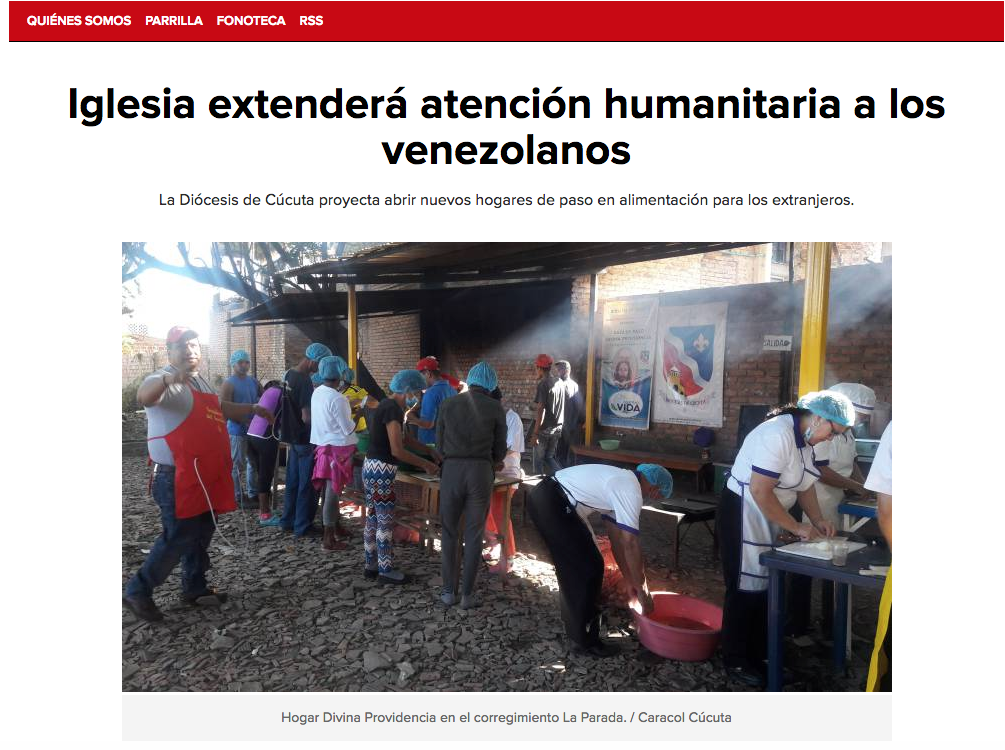 Iglesia extenderá atención humanitaria a los venezolanos