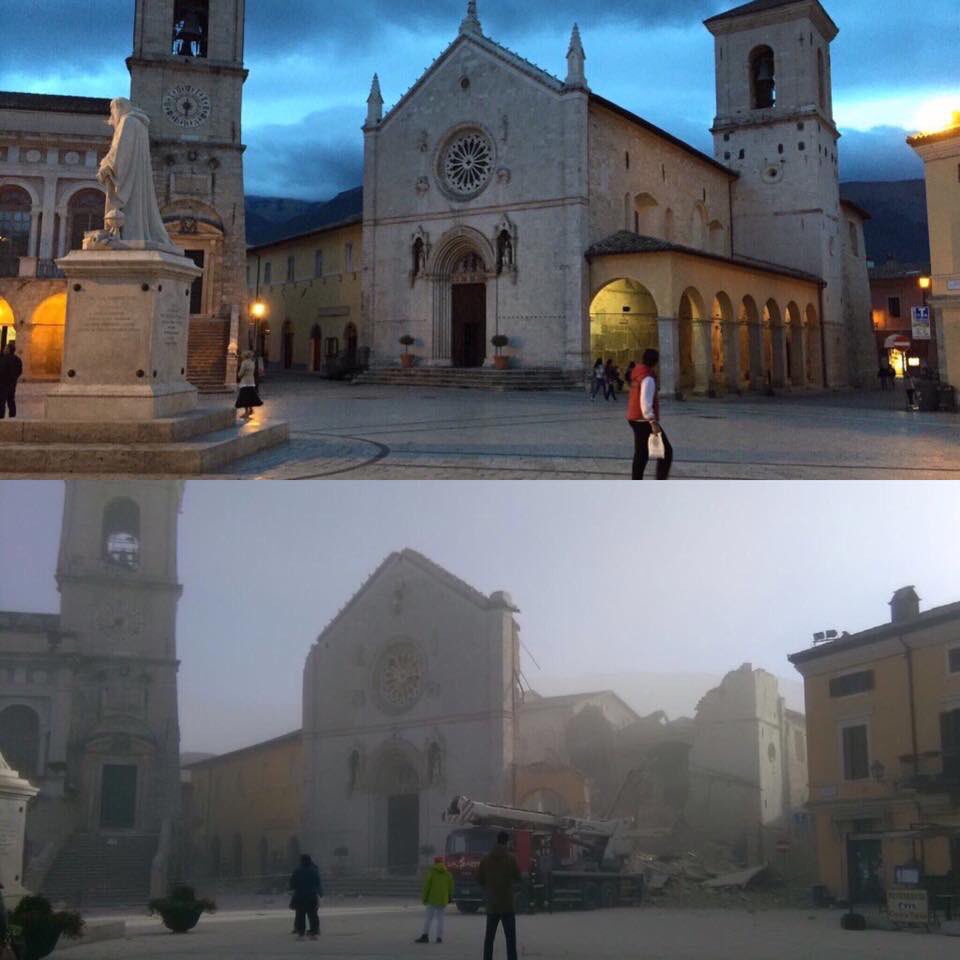 Terremoto destruye la Basílica de San Benito y la Catedral de Santa María Argentea