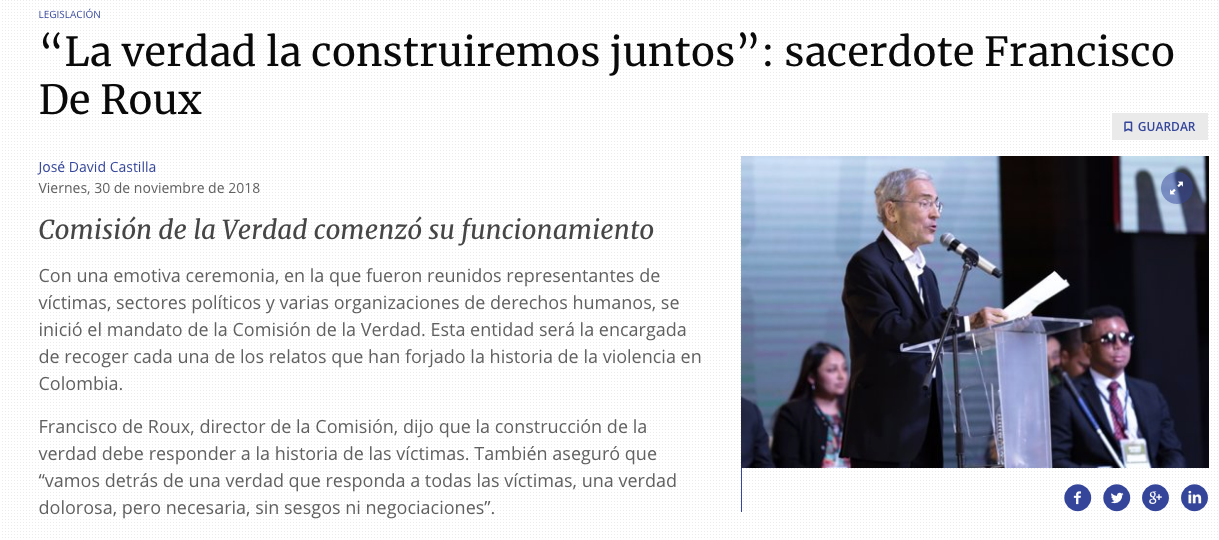 “La verdad la construiremos juntos”: sacerdote Francisco De Roux