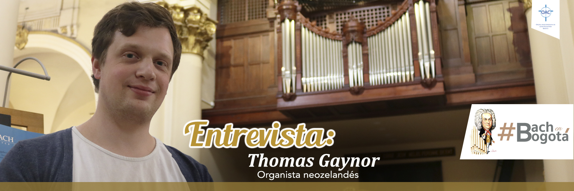 El organista Thomas Gaynor ya se encuentra en Bogotá