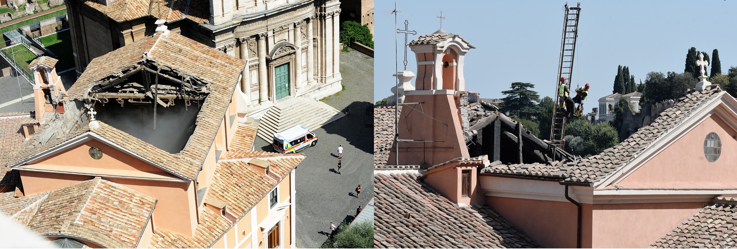 Colapsa techo de histórico templo romano