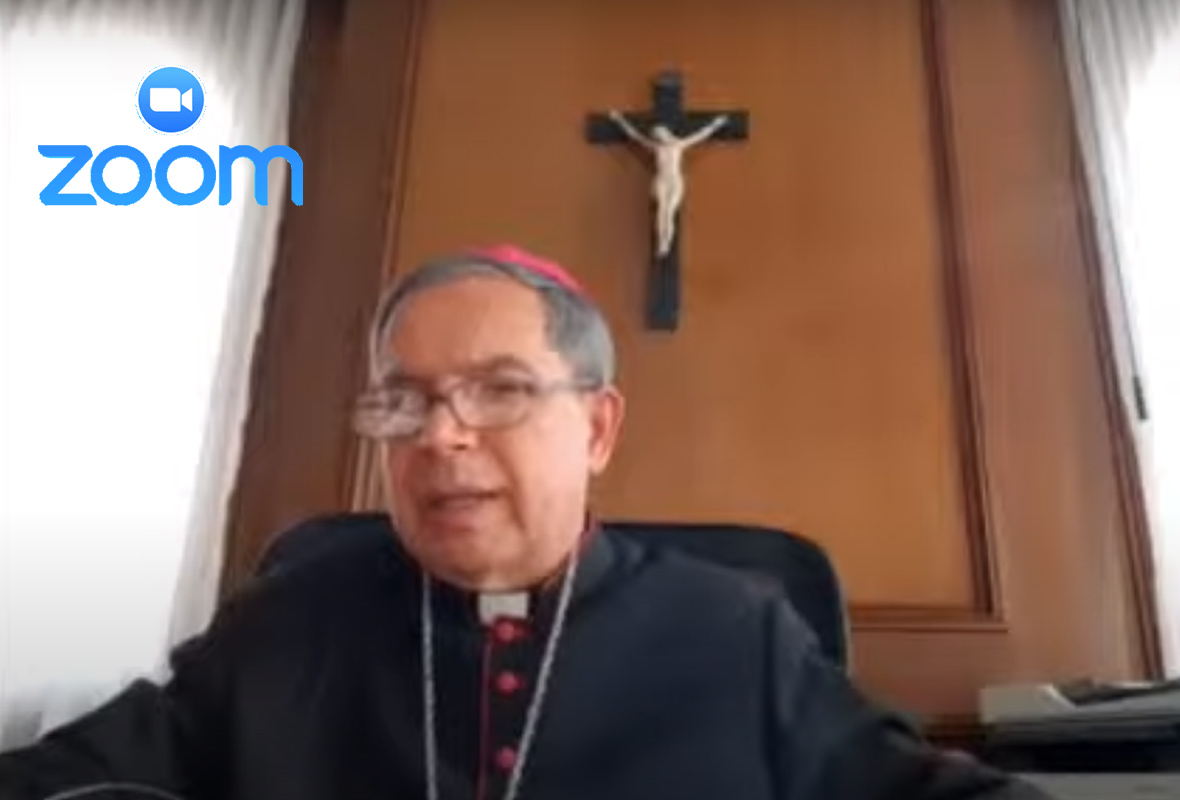 Monseñor Rueda en su intervención vía Zoom
