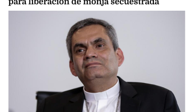 Iglesia confía en mediación del Vaticano para liberación de monja secuestrada